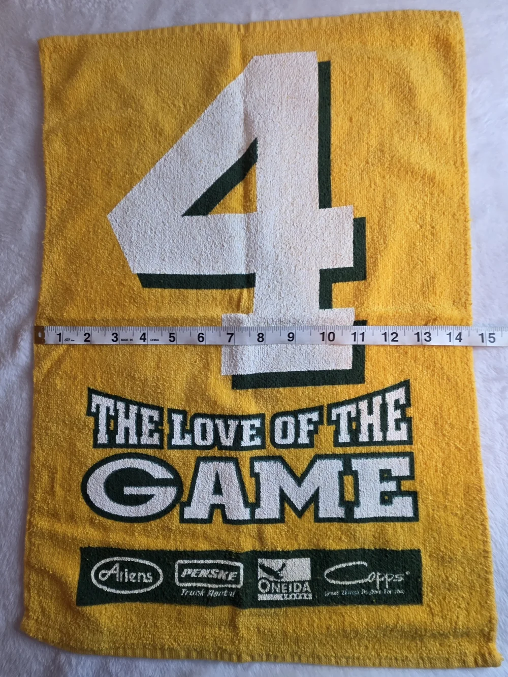 Green Bay Packers #4 “The Love of the Game” Towel Brett Favre Vintage
